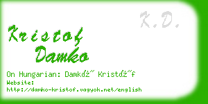 kristof damko business card